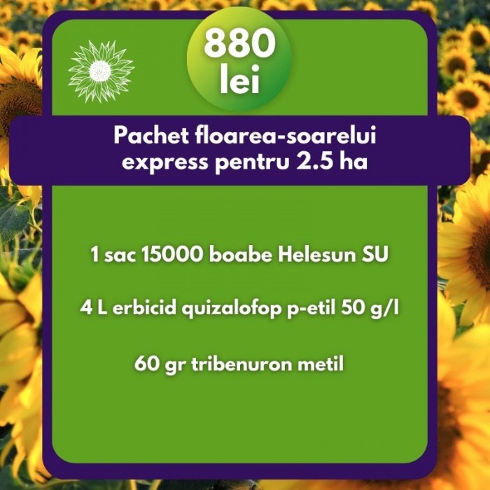 Pachet express fl-soarelui 2,5 ha (semințe+erbicide)